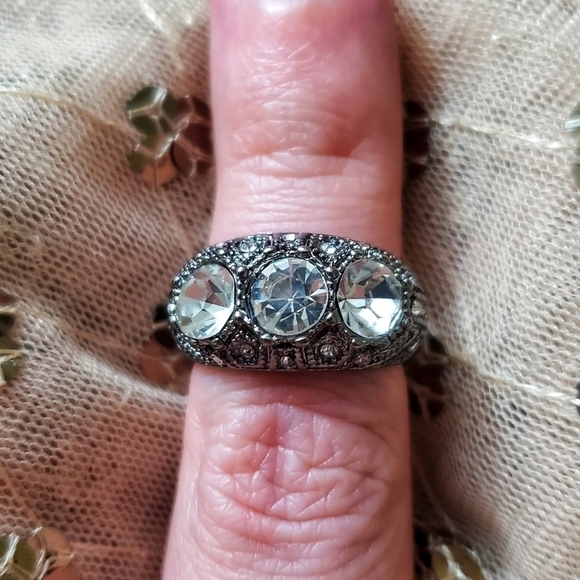 Frozen Glacier White Topaz Gold Filled Ring Sz 7 - Picture 2 of 4